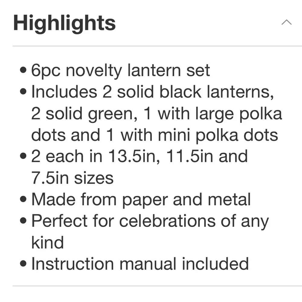 KATE SPADE NWT 6pc polka dot novelty lantern set -black/white/green